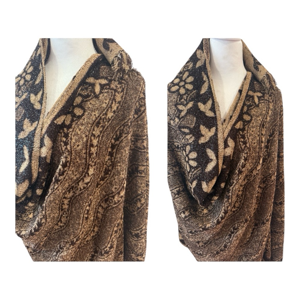Floral Patterned Velvet Shawl - NEW - reversible pattern